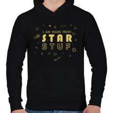 PRINTFASHION I am made from star stuf - Férfi kapucnis pulóver - Fekete