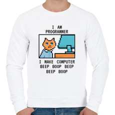 PRINTFASHION I am programmer (black) - Férfi pulóver - Fehér