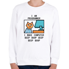 PRINTFASHION I am programmer (black) - Gyerek pulóver - Fehér gyerek pulóver, kardigán