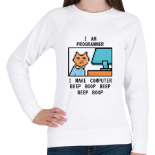 PRINTFASHION I am programmer (black) - Női pulóver - Fehér női pulóver, kardigán