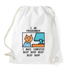 PRINTFASHION I am programmer (black) - Sportzsák, Tornazsák - Fehér tornazsák