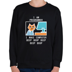 PRINTFASHION I am programmer (white) - Gyerek pulóver - Fekete