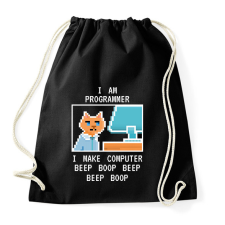 PRINTFASHION I am programmer (white) - Sportzsák, Tornazsák - Fekete tornazsák