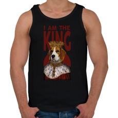 PRINTFASHION I am the king - kutya - Férfi atléta - Fekete