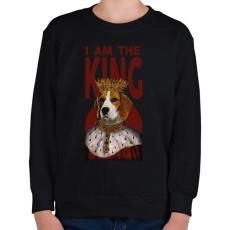 PRINTFASHION I am the king - kutya - Gyerek pulóver - Fekete