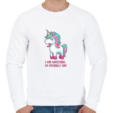 PRINTFASHION I am unicorn - Férfi pulóver - Fehér