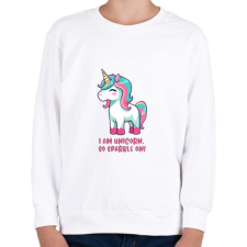 PRINTFASHION I am unicorn - Gyerek pulóver - Fehér gyerek pulóver, kardigán