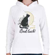 PRINTFASHION I am your bad luck - Női kapucnis pulóver - Fehér