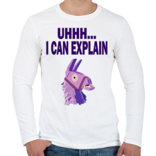 PRINTFASHION I CAN EXPLAIN - Férfi hosszú ujjú póló - Fehér férfi póló