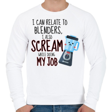 PRINTFASHION I can relate to blenders - Férfi pulóver - Fehér férfi pulóver, kardigán