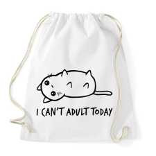 PRINTFASHION i can't adult today - Sportzsák, Tornazsák - Fehér tornazsák