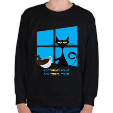 PRINTFASHION I do what I want, and when I want - Gyerek pulóver - Fekete gyerek pulóver, kardigán