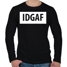 PRINTFASHION I Dont Give A Fuck logó - Férfi hosszú ujjú póló - Fekete