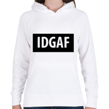 PRINTFASHION I Dont Give A Fuck logó - Női kapucnis pulóver - Fehér női pulóver, kardigán