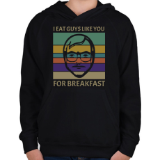 PRINTFASHION I eat guys like you - Gyerek kapucnis pulóver - Fekete