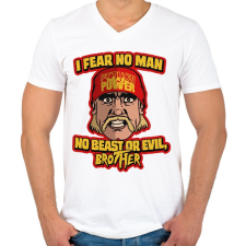 PRINTFASHION I fear no man - Férfi V-nyakú póló - Fehér férfi póló