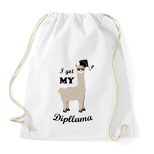 PRINTFASHION I got my dipllama - Sportzsák, Tornazsák - Fehér tornazsák