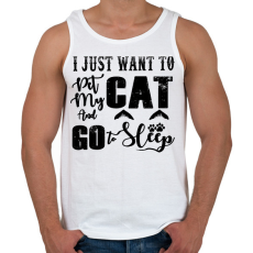 PRINTFASHION I just want to pet my cat and go to sleep - Férfi atléta - Fehér