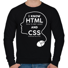 PRINTFASHION I know HTML and CSS - Férfi pulóver - Fekete