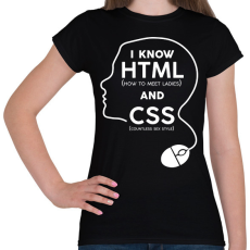 PRINTFASHION I know HTML and CSS - Női póló - Fekete
