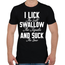 PRINTFASHION I lick swallow and suck - Férfi póló - Fekete