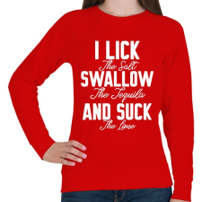 PRINTFASHION I lick swallow and suck - Női pulóver - Piros női pulóver, kardigán