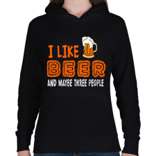 PRINTFASHION i like beer - Női kapucnis pulóver - Fekete női pulóver, kardigán