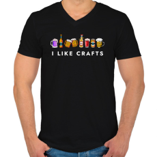 PRINTFASHION I like crafts - vicces sörös ajándék ötlet - Férfi V-nyakú póló - Fekete