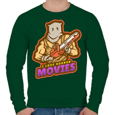 PRINTFASHION I like horror - Férfi pulóver - Sötétzöld