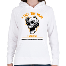 PRINTFASHION I like the pain - Női kapucnis pulóver - Fehér női pulóver, kardigán