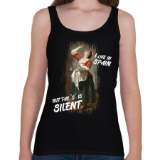 PRINTFASHION I live in Spain... but - Női atléta - Fekete női trikó