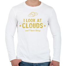 PRINTFASHION I look at clouds - Férfi hosszú ujjú póló - Fehér