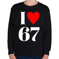 PRINTFASHION I LOVE 67 - Gyerek pulóver - Fekete