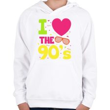 PRINTFASHION I love 90's - Gyerek kapucnis pulóver - Fehér gyerek pulóver, kardigán