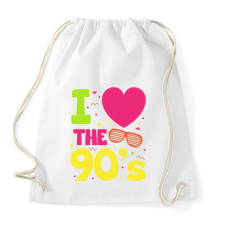 PRINTFASHION I love 90's - Sportzsák, Tornazsák - Fehér tornazsák