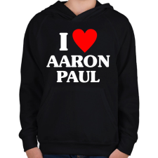 PRINTFASHION I LOVE AARON PAUL - Gyerek kapucnis pulóver - Fekete gyerek pulóver, kardigán