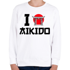 PRINTFASHION I love Aikido - Gyerek pulóver - Fehér