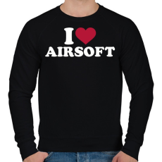 PRINTFASHION I love airsoft - Férfi pulóver - Fekete