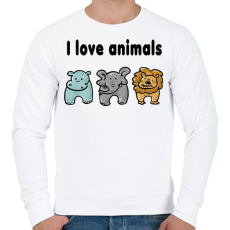 PRINTFASHION I love animals - Férfi pulóver - Fehér