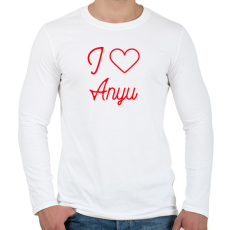PRINTFASHION I love Anyu - Férfi hosszú ujjú póló - Fehér