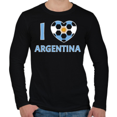 PRINTFASHION I love Argentina - Férfi hosszú ujjú póló - Fekete
