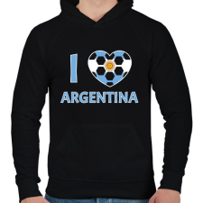 PRINTFASHION I love Argentina - Férfi kapucnis pulóver - Fekete férfi pulóver, kardigán