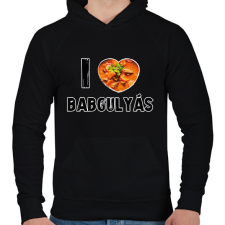 PRINTFASHION I love babgulyás - Férfi kapucnis pulóver - Fekete női pulóver, kardigán
