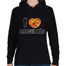 PRINTFASHION I love babgulyás - Női kapucnis pulóver - Fekete