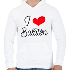 PRINTFASHION I love Balaton - Férfi kapucnis pulóver - Fehér