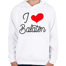 PRINTFASHION I love Balaton - Gyerek kapucnis pulóver - Fehér gyerek pulóver, kardigán