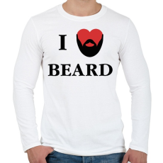 PRINTFASHION I love beard - Férfi hosszú ujjú póló - Fehér