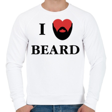 PRINTFASHION I love beard - Férfi pulóver - Fehér férfi pulóver, kardigán
