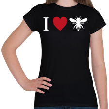 PRINTFASHION I love Bee - Női póló - Fekete női póló