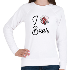 PRINTFASHION I love Beer - Női pulóver - Fehér női pulóver, kardigán